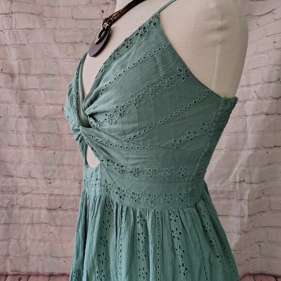 Angie Dresses & Skirts - Angie Sage Green Eyelet Mini Dress